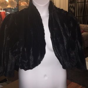 Glamorous Faux Black Mink Cropped Jacket